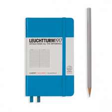 Agendă nedatată Leuchtturm Pocket (A6): Azure, pagini cu pătrățele