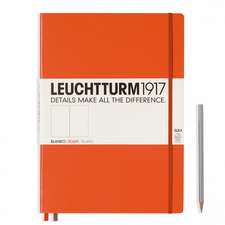 Agendă nedatată Leuchtturm Master Slim (A4+): Orange, 121 pagini albe