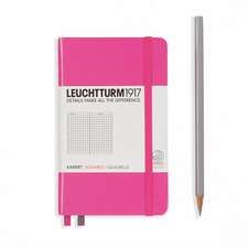 Agendă nedatată Leuchtturm Pocket (A6): New Pink, pagini cu pătrățele