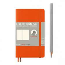 Agendă nedatată Leuchtturm Pocket (A6): Orange, pagini albe