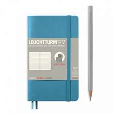 Agendă nedatată Leuchtturm Pocket (A6): Albastru nordic, pagini liniate