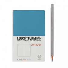 Agendă nedatată Leuchtturm Jottbook: Albastru nordic, Pocket, pagini albe