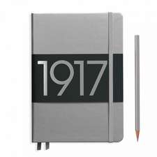 Agende Leuchtturm Special Metallic Edition 1917 (Hardcover): Silver, Medium, pagini albe