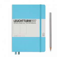 Agendă nedatată Leuchtturm Medium (A5): Ice Blue, pagini albe