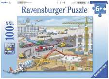 Baustelle am Flughafen. Kinderpuzzle 100 Teile