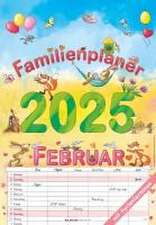 Familienplaner Cartoon 2025 - Bildkalender 23,7x34 cm - 6 Spalten - Kalender mit Platz für Notizen - mit vielen Zusatzinformationen - Wandkalender