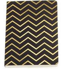 Shimmer Chevron Gold Black A6 Notebook