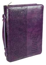 Faith Leather Medium Purple Bible Cover: 31 - Wriststrap