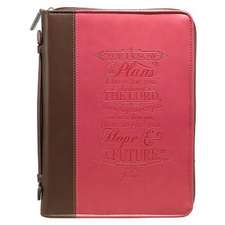 Bible Cover - Lux-Leather - I Know the Plans - Pink - Large