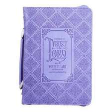 Bible Cover Lux-Leather Trust in the Lord Purple Medium