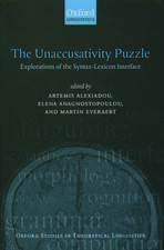 The Unaccusativity Puzzle: Explorations of the Syntax-Lexicon Interface