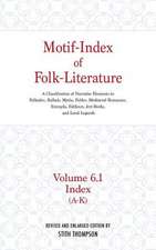 Motif–Index of Folk–Literature, Volume 6.1 – A Classification of Narrative Elements in Folk Tales, Ballads, Myths, Fables, Mediaeval Romances,