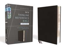 NIV, Thinline Reference Bible (Deep Study at a Portable Size), Large Print, European Bonded Leather, Black, Red Letter, Comfort Print