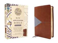 NIV Application Bible, Personal Size, Leathersoft, Brown/Blue, Red Letter, Comfort Print