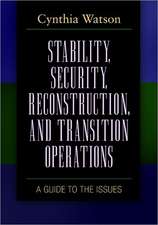 Stability, Security, Reconstruction, and Transition Operations: A Guide to the Issues