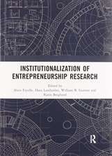 Institutionalization of Entrepreneurship Research