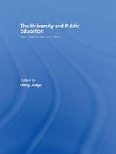 The University and Public Education: The Contribution of Oxford