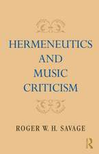 Hermeneutics and Music Criticism