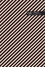 Striped Pattern Composition Notebook, Dotted Lines, Wide Ruled Medium Size 6 x 9 Inch (A5), 144 Sheets Coffee Cover