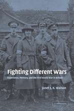 Fighting Different Wars: Experience, Memory, and the First World War in Britain