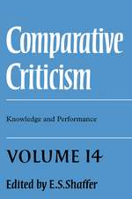 Comparative Criticism: Volume 14, Knowledge and Performance