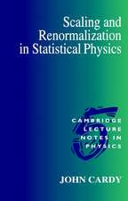 Scaling and Renormalization in Statistical Physics