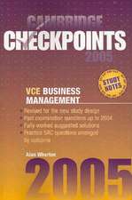 Cambridge Checkpoints VCE Business Management 2005