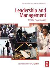 Leadership and Management for HR Professionals