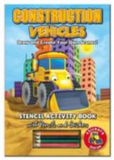 Activity Stencil Books - Construction Vehicles