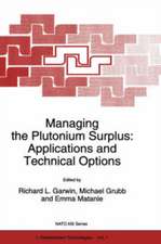 Managing the Plutonium Surplus: Applications and Technical Options