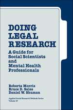 Doing Legal Research: A Guide for Social Scientists and Mental Health Professionals