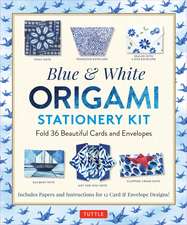 Blue & White Origami Stationery Kit: Fold 36 Beautiful Cards and Envelopes: Includes Papers and Instructions for 12 Origami Note Projects