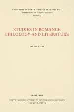 Studies in Romance Philology and Literature