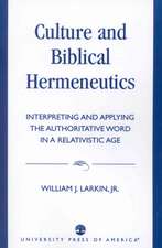 Culture and Biblical Hermeneutics