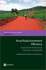 Rural Road Investment Efficiency: Lessons from Burkina Faso, Cameroon, and Uganda