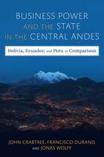 Business Power and the State in the Central Andes: Bolivia, Ecuador, and Peru in Comparison