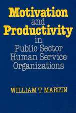 Motivation and Productivity in Public Sector Human Service Organizations