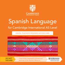 Cambridge International AS Level Spanish Language Digital Teacher's Resource Access Card