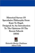 Historical Survey Of Speculative Philosophy From Kant To Hegel