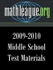 Middle School Test Materials 2009-2010