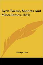 Lyric Poems, Sonnets And Miscellanies (1854)