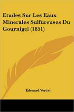 Etudes Sur Les Eaux Minerales Sulfureuses Du Gournigel (1851)