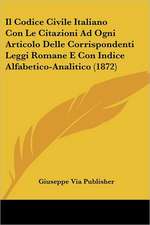 Il Codice Civile Italiano Con Le Citazioni Ad Ogni Articolo Delle Corrispondenti Leggi Romane E Con Indice Alfabetico-Analitico (1872)