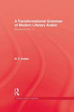 Transformational Grammar Of Modern Literary Arabic