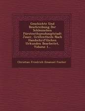 Geschichte Und Beschreibung Der Schlesischen Furstenthumshauptstadt Jauer, Grot Entheils Nach Handschriftlichen Urkunden Bearbeitet, Volume 1...