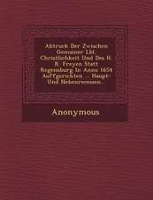 Abtruck Der Zwischen Gemainer L Bl. Christlichkeit Und Des H. R. Freyen Statt Regensburg in Anno 1654 Auffgerichten ... Haupt- Und Nebenrecessen...