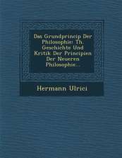 Das Grundprincip Der Philosophie: Th. Geschichte Und Kritik Der Principien Der Neueren Philosophie...