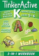 Tinkeractive Kindergarten 3-In-1 Workbook: Math, Science, English Language Arts