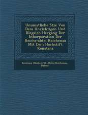 Unumst��liche S�tze Von Dem Unrichtigen Und Illegalen Hergang Der Inkorporation Der Reichs-abtei Reichenau Mit Dem Hochstift Kons