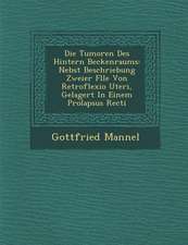 Die Tumoren Des Hintern Beckenraums: Nebst Beschriebung Zweier F Lle Von Retroflexio Uteri, Gelagert in Einem Prolapsus Recti